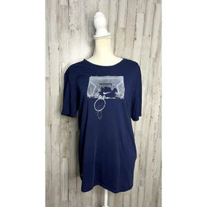 Nike Men's Size Large Short Sleeve Blue Graphic Basketball T-Shirt‎
